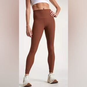 Elegant Brown High-Rise Leggings